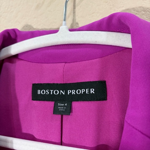 BOSTON PROPER Sz 4 Beyond Travel Vivid Violet Classic Boyfriend Blazer Retro EUC - Picture 3 of 12